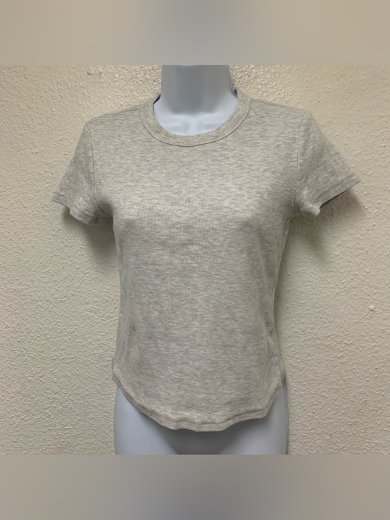 Old Navy Tops - Old Navy Womens Snug Ribbed Short Sleeve T-Shirt Gray Medium Cropped Top